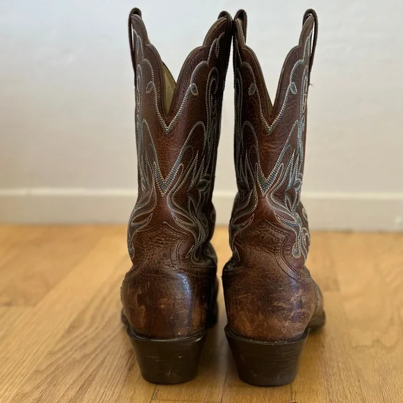 ARIAT Woman's 8.5 B Legend Western Cowgirl Cowboy Boots Brown Blue 15825 - Picture 6 of 11